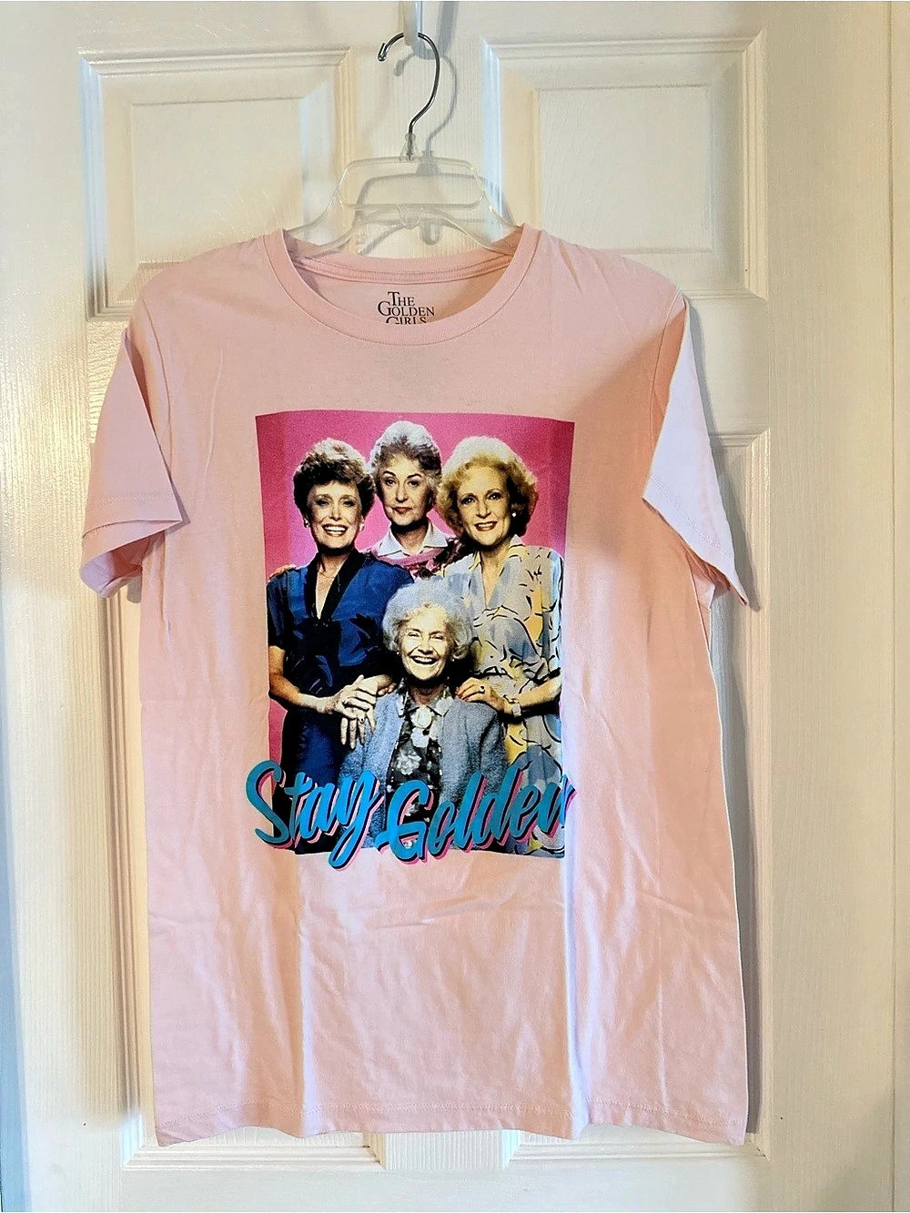 The Golden Girls Stay Golden Graphic T-Shirt Pink & Blue, Medium LIKE NEW